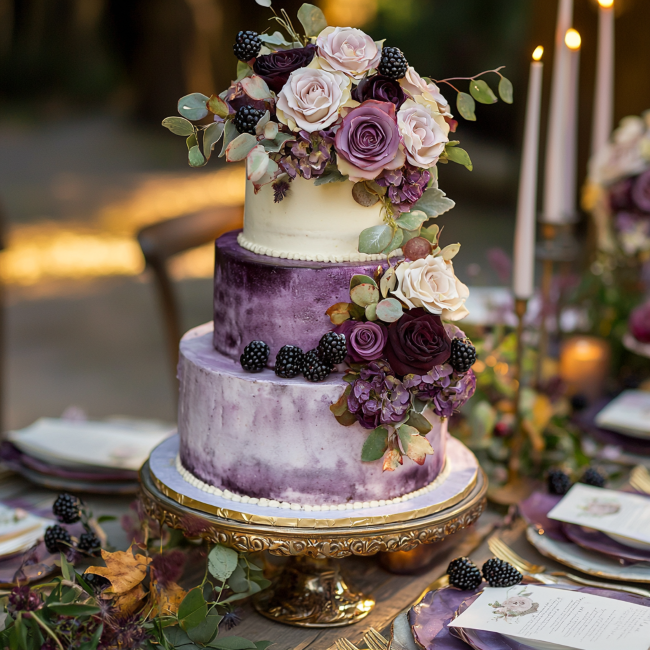 wedding cake mure et vanille